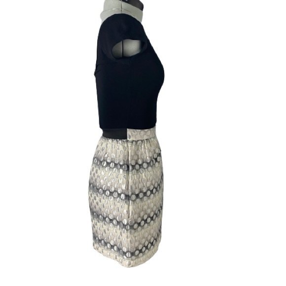 Aqua Metallic Bodycon Mini Dress Black Silver Summer Party Low Back Size Small - Picture 5 of 8